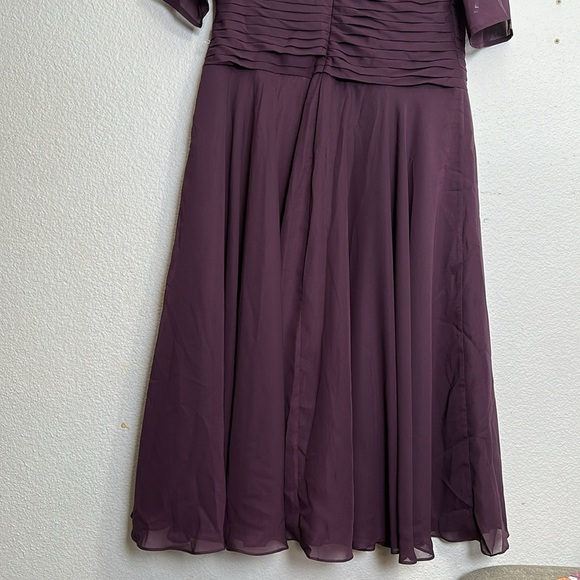 Stacees Formal Evening V Neck Midi Dress Womens Mother of The Bride - Picture 8 of 11